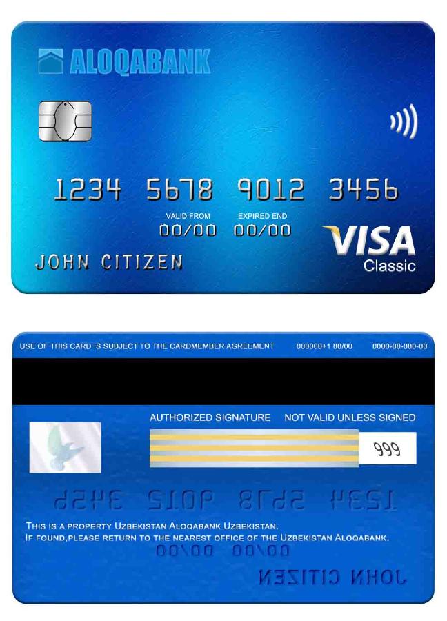 Uzbekistan Aloqabank visa classic card